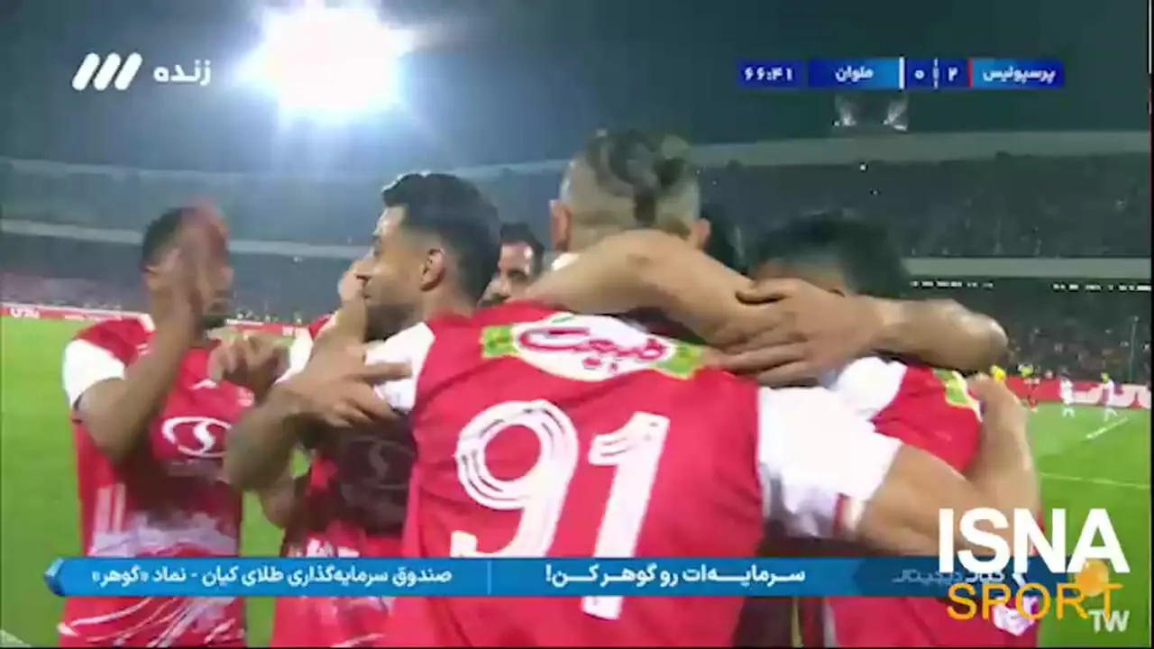 گل دوم پرسپولیس به ملوان توسط سردار دورسون