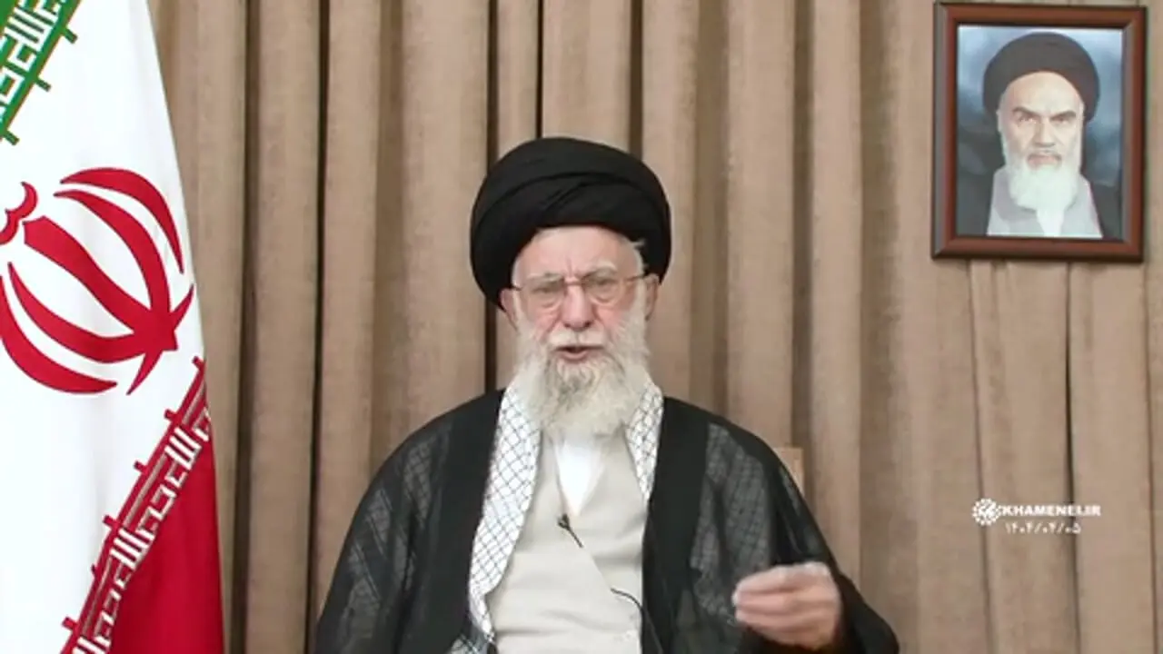فیلم کامل سومین پیام تلویزیونی  رهبر انقلاب خطاب به ملت ایران در پی تهاجم رژیم صهیونیستی + فیلم